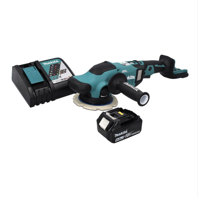 Makita DPO 600 RG1 Pulidora excéntrica a batería 18 V 150 mm XPT Brushless + 1 batería de 6,0 Ah + cargador