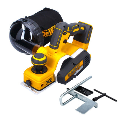 Cepilladora inalámbrica DeWalt DCP 580 N 18 V 82 mm sin escobillas + bolsa para el polvo DWV 9390 - sin batería, sin cargador