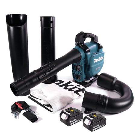 Makita DUB 363 M2V Akku Gebläse / Laubsauger 36 V ( 2x 18 V ) Brushless + Absaug Set + 2x Akku 4,0 Ah - ohne Ladegerät