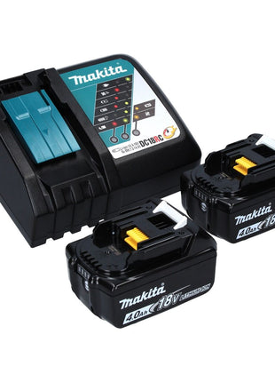 Soplador / aspirador de hojas a batería Makita DUB 363 RM2V 36 V (2x 18 V) sin escobillas + set de aspiración + 2x batería 4,0 Ah + cargador