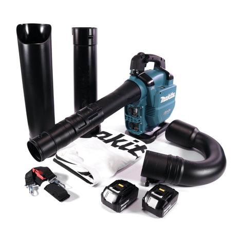 Makita DUB 363 T2V Akku Gebläse / Laubsauger 36 V ( 2x 18 V ) Brushless + Absaug Set + 2x Akku 5,0 Ah - ohne Ladegerät