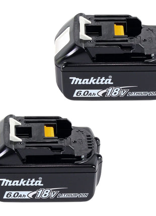 Soplador / aspirador de hojas a batería Makita DUB 363 G2V 36 V (2x 18 V) sin escobillas + juego de aspiración + 2x batería 6,0 Ah - sin cargador