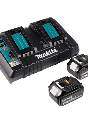 Soplador / aspirador de hojas a batería Makita DUB 363 PG2V 36 V (2x 18 V) sin escobillas + set de aspiración + 2x batería 6,0 Ah + cargador doble