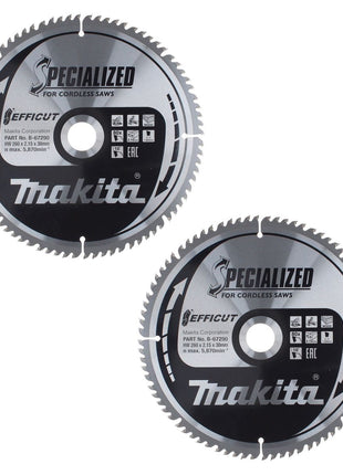 Makita CMSXF26080G Hoja de sierra SPECIALIZED EFFICUT 260 x 30 x 1,65 mm 2 piezas (2x B-67290) 80 dientes para madera