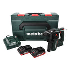 Metabo BH 18 LTX BL 16 Perceuse à percussion sans fil 18 V 1,3 J SDS-plus Brushless (600324800) + 2x Batteries 4,0 Ah + Chargeur + Coffret MetaBOX