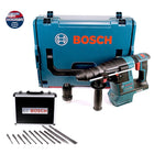 Bosch GBH 18V-26 F Cordless Rotary Hammer 2,6 J 18V SDS plus Brushless + Drill Bit and Chisel Set (11 pcs.) PGM certified + Case - without battery, without charger