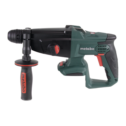 Martillo combinado a batería Metabo KHA 18 LTX 18 V 2,2 J SDS Plus + 2x baterías 4,0 Ah + cargador + juego de taladro y cincel 11 piezas certificado PGM + metaBOX.