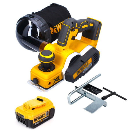 Cepilladora a batería DeWalt DCP 580 N 18 V 82 mm sin escobillas + bolsa recogepolvo DWV 9390 + 1x batería 4,0 Ah - sin cargador