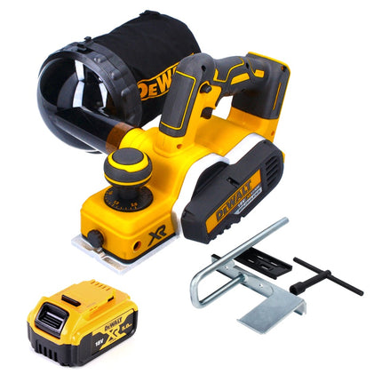 Cepilladora a batería DeWalt DCP 580 N 18 V 82 mm sin escobillas + bolsa para el polvo DWV 9390 + 1x batería 5,0 Ah - sin cargador