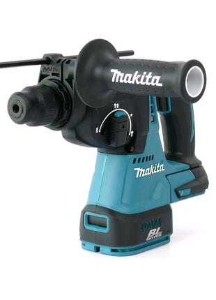 Makita DHR 242 RFJ Akku Bohrhammer 18 V 2,0 J SDS-plus Brushless + 2x Akku 3,0 Ah + Ladegerät + Bohrer und Meißel Set 11 tlg. PGM zertifiziert + Makpac