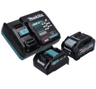 Makita Kit de démarrage batterie 40 V max + 1x Batterie BL 4040 4,0 Ah XGT + Chargeur rapide DC 40 RA XGT LXT + Adaptateur de charge ADP10