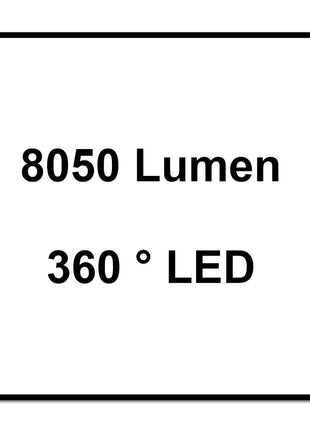 Brennenstuhl professionalLINE ORUM LED Arbeitsleuchte 360° Baustrahler 8050 Lumen ( 9171400800 ) 100 Watt IP54 BGI 608