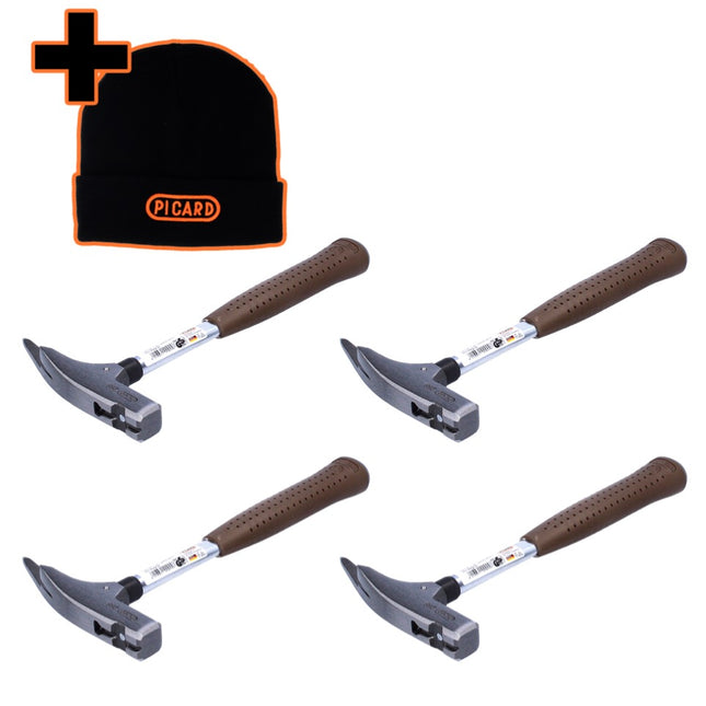 Picard 298 Set 4x martillo liso 600 g (4x 0029800) + gorro de invierno negro talla universal