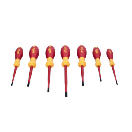 Juego de destornilladores Wiha SoftFinish eléctricos slimFix 7 piezas VDE 1000 V (44867) ranurados/Phillips/Pozidriv.