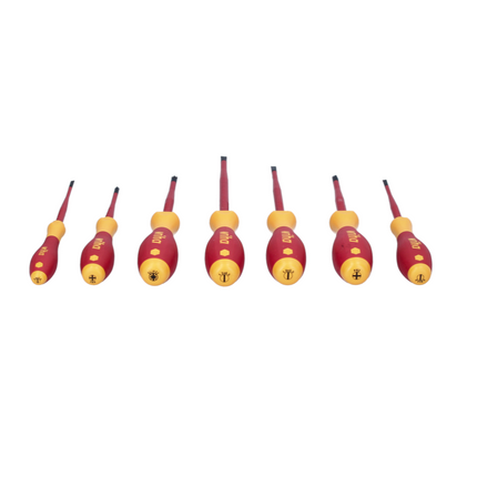 Juego de destornilladores Wiha SoftFinish eléctricos slimFix 7 piezas VDE 1000 V (44867) ranurados/Phillips/Pozidriv.
