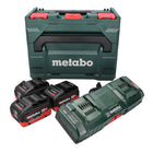 Metabo Basis Set 3x Akku 18 V 10,0 Ah LIHD + Doppelladegerät + metaBOX