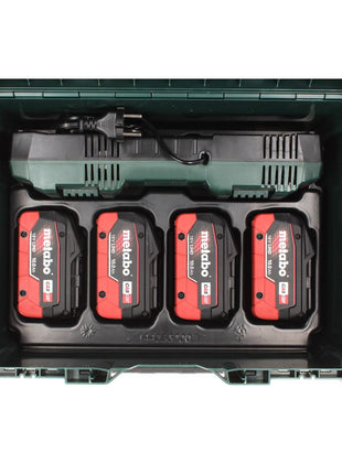 Metabo Basis Set 4x LiHD Akkupack 18 V 10,0 Ah Li-Ion Akku CAS System ( 685143000 ) + ASC 145 DUO Doppel Ladegerät + metaBOX - Toolbrothers