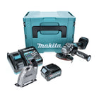 Makita GA008GD101 Meuleuse d'angle sans fil 125 mm 40V max. Brushless XGT + 1x Batterie 2,5 Ah + Chargeur + Capot d'aspiration + Coffret Makpac