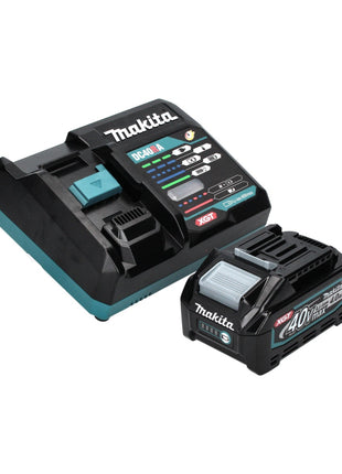 Makita GA008GM101 Meuleuse d'angle sans fil 125 mm 40V max. Brushless XGT + 1x Batterie 2,5 Ah + Chargeur + Capot d'aspiration + Coffret Makpac