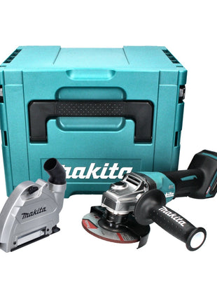 Amoladora angular a batería Makita GA 016 GZ01 40 V máx. 125 mm sin escobillas XGT + campana de aspiración + Makpac - sin batería, sin cargador