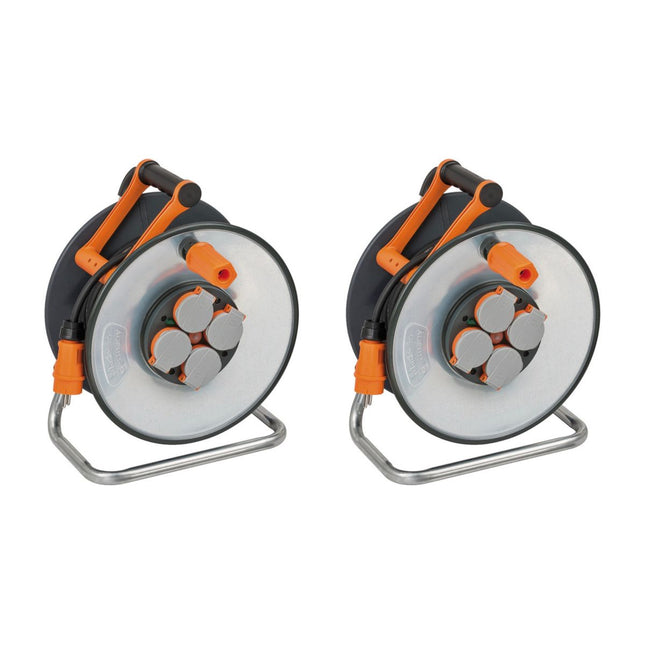 Brennenstuhl professionalLINE Set 2x Tamburi per cavi SteelCore 25 m IP 44 ( 2x 9191250100 ) H07RN-F 3G1,5