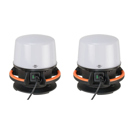 Brennenstuhl professionalLINE - 2x Projecteurs hybrides ORUM LED 360 ° 50 W (2x 9171400401) 4000 lm IP 65 fonctionnement sur batterie et secteur