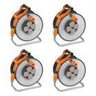 Brennenstuhl professionalLINE Juego de 4 bobinas de cable SteelCore 33 m IP 44 (4x 9191330200) H07BQ-F 3G1.5