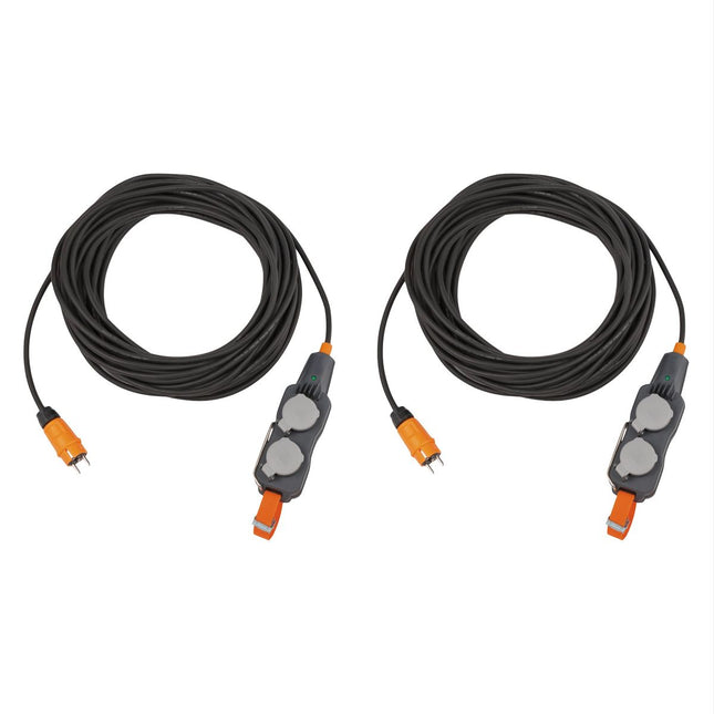 Brennenstuhl professionalLINE Set 2x Blocchi di alimentazione con 4 prese IP 54 25 m ( 2x 9161250160 ) H07RN-F 3G1,5