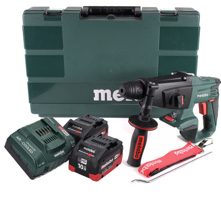Martillo combinado a batería Metabo KHA 18 LTX 18 V (600210860) + 2 baterías 10,0 Ah + cargador + maletín