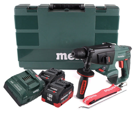 Martillo combinado a batería Metabo KHA 18 LTX 18 V (600210860) + 2 baterías 10,0 Ah + cargador + maletín