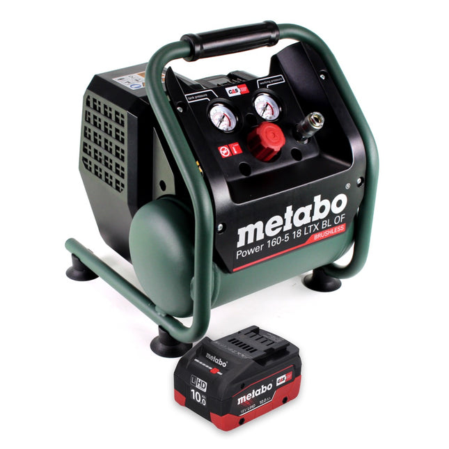 Metabo Power 160-5 18 LTX BL OF Cordless compressor 18 V 8.0 bar Brushless + 1x battery 10.0 Ah - without charger