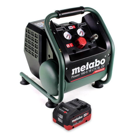 Metabo Power 160-5 18 LTX BL OF compresor de batería 18 V 8,0 bar sin escobillas + 1x batería 10,0 Ah - sin cargador