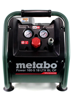 Metabo Power 160-5 18 LTX BL OF compresor de batería 18 V 8,0 bar sin escobillas + 1x batería 10,0 Ah - sin cargador