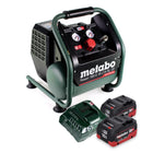 Metabo Power 160-5 18 LTX BL OF compresor sin cable 18 V 8,0 bar sin escobillas + 2x batería recargable 10,0 Ah + cargador