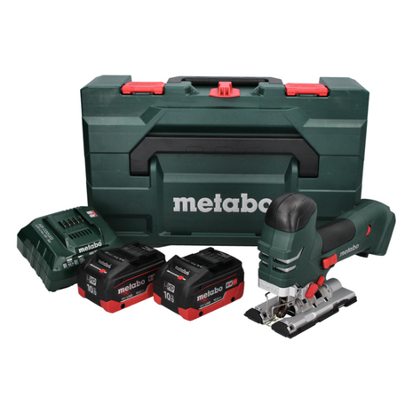 Sierra de calar a batería Metabo STA 18 LTX 140 18 V + 2x baterías 10,0 Ah + cargador + metaBOX