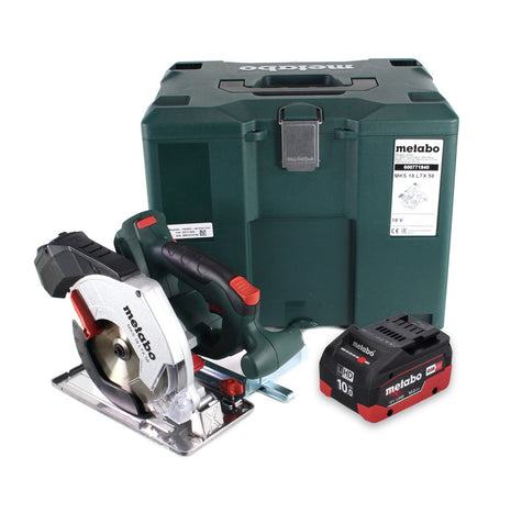 Metabo MKS 18 LTX 58 sierra circular para metal a batería 18 V 165 mm + 1x batería 10,0 Ah + MetaLoc - sin cargador