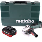 Metabo W 18 LTX 125 18 V 125 mm Meuleuse d'angle rapide sans fil (602174860) + 1x Batterie 10,0 Ah + Coffret - sans chargeur