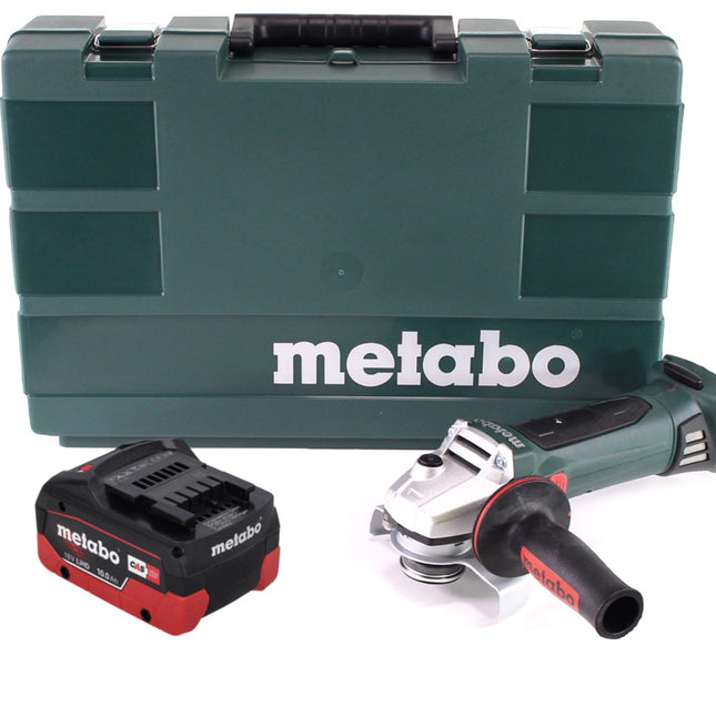 Metabo W 18 LTX 125 Amoladora angular rápida 18 V 125 mm (602174860) + 1 batería de 10,0 Ah + maletín - sin cargador