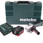 Metabo W 18 LTX 125 Amoladora angular rápida 18 V 125 mm (602174860) + 1 batería de 10,0 Ah + cargador + maletín
