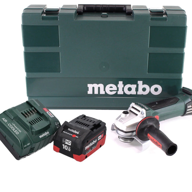 Metabo W 18 LTX 125 Amoladora angular rápida 18 V 125 mm (602174860) + 1 batería de 10,0 Ah + cargador + maletín
