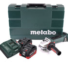Metabo W 18 LTX 125 Amoladora angular rápida 18 V 125 mm (602174860) + 2 baterías de 10,0 Ah + cargador + maletín