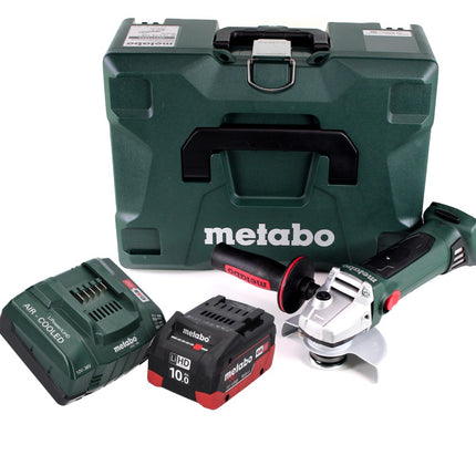 Metabo W 18 LTX 125 Quick Meuleuse d'angle sans fil 18 V 125 mm (602174840) + 1x Batterie 10,0 Ah + Chargeur + Coffret MetaLoc