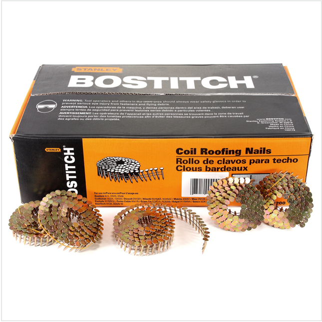 Bostitch CR2DCGAL Clavos galvanizados para techos 3.05-22 GAL8 7.2M 7/8" / 22 mm Liso - 7200 piezas