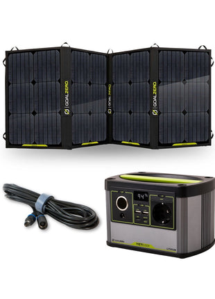 Central eléctrica portátil Goal Zero Yeti 200X - 230 V 13 Ah + Panel solar plegable Nomad 100 18 - 22 V 100 W + cable de extensión de 4,5 metros