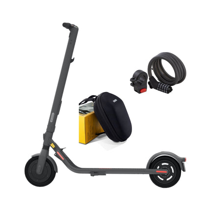 Ninebot by Segway Kick Scooter E25D E-Scooter Scooter eléctrico 300 W 20 km/h + Candado de combinación KickScooter + Bolsa para manillar KickScooter