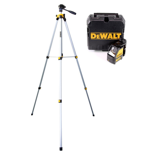 DeWalt DW 088 K Láser de líneas cruzadas con modo pulsado rojo + Trípode de aluminio DE 0881 1,7 m 1/4"