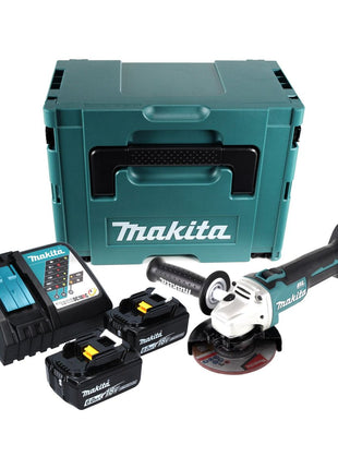 Makita DGA 504 RGJ Meuleuse d'angle sans fil 18 V 125 mm Brushless + 2x Batteries 6.0 Ah + Chargeur + Coffret Makpac