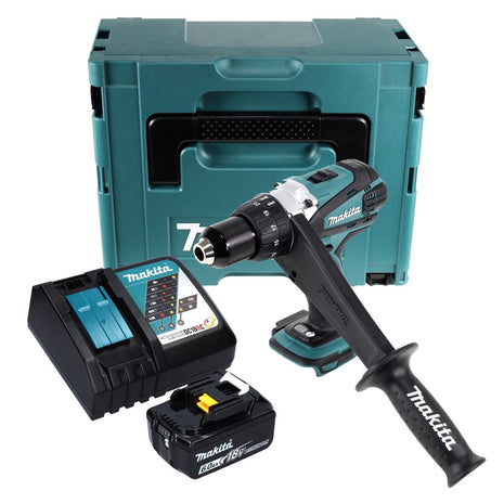 Makita DDF 458 RG1J Akumulatorowa wiertarko-wkrętarka 18 V 91 Nm + 1x akumulator 6,0 Ah + ładowarka + Makpac