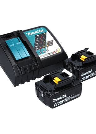 Makita DDF 458 RGJ taladro atornillador inalámbrico 18 V 91 Nm + 2x baterías 6,0 Ah + cargador + Makpac