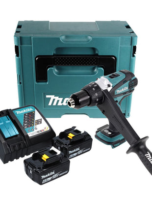 Makita DDF 458 RGJ taladro atornillador inalámbrico 18 V 91 Nm + 2x baterías 6,0 Ah + cargador + Makpac